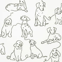 Fine Decor Ansel Black Dog Sketches Wallpaper