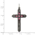 thumbnail image 2 of 925 Sterling Silver Vintage Birthstone Croix Collier Pendentif Religieux, 2 of 6