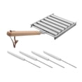 thumbnail image 3 of 1 Ensemble de Rouleau à Hot-Dog pour Grill en Acier Inoxydable Rouleau à Saucisses avec Poignée en Bois Barbecue Grill, 3 of 8