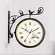 thumbnail image 5 of Reloj de pared de doble cara con soporte colgante, diseño de gallo, estilo vintage para jardín, para interior. Negro, 5 of 8
