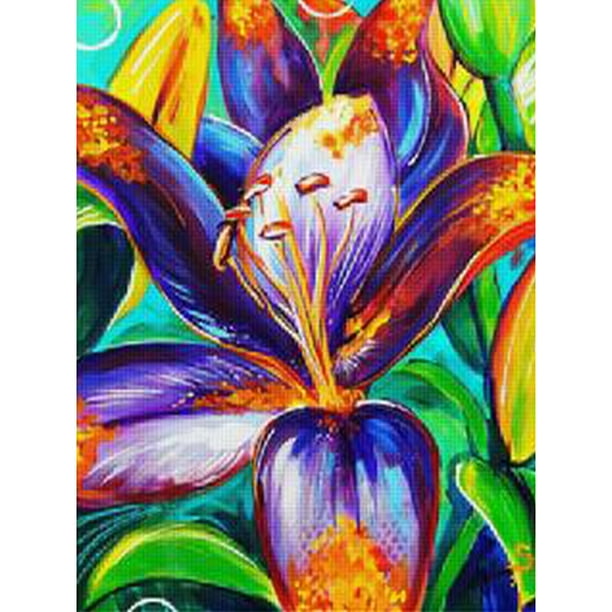 Diamond Painting (DE6104) Kit cuadrado 5D Flower DIY Rhinestone Art (FH306) 45x60cm Hugtrwg Para estrenar