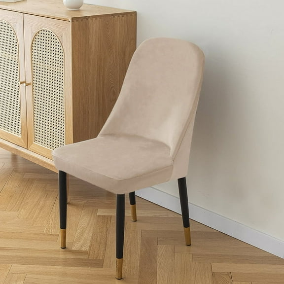 XmhyTop Velvet Stretch Wingback Chair Cover Slipcover - Reusable Protector Cover for Dining Room Banquet Home Decor etc (2 PCS,Khaki)