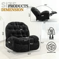 thumbnail image 2 of Lnsenfin Oversized Power Swivel Rocker Recliner Chair for Adults Chenille for Living Room,Black, 2 of 7