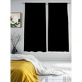 thumbnail image 4 of Pure Black Semi Sheer Window Curtains 63 Inches Long, Simple Solid Color Rod Pocket Voile Silky Chiffon Curtain Light Filtering Drapes for Living Room, Kitchen, Bedroom, 52"x63", 2 Panels, 4 of 9