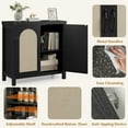 thumbnail image 5 of Acekid Boho Wooden Coffee Bar Cabinet,Rattan Sideboard Buffet Cabinets with Storage,Farmhouse Kitchen Accent Storage Cabinet for Dining Room,Living Room,Black, 5 of 7
