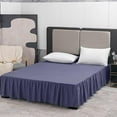 thumbnail image 3 of Navy Blue Bed Skirt Twin Size Ruffled Bed Skirt with Split Corners, 16 Inch Drop Dust Ruffle Bed Skirts with Platform, Navy Blue, 3 of 7