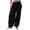 #03Black, variant on Women's Crinkle Gauze Harem Pants Elastic High Waist Loose Wide Leg Trousers Casual Boho Summer Loungewear with Drawstring Hem Blue M