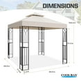 thumbnail image 6 of COOS BAY 8x8 Outdoor Patio Gazebo with Corner Shelves, Two-Tier Soft Top Canopy for Backyard, Lawn, Deck and Garden, Beige, 6 of 8