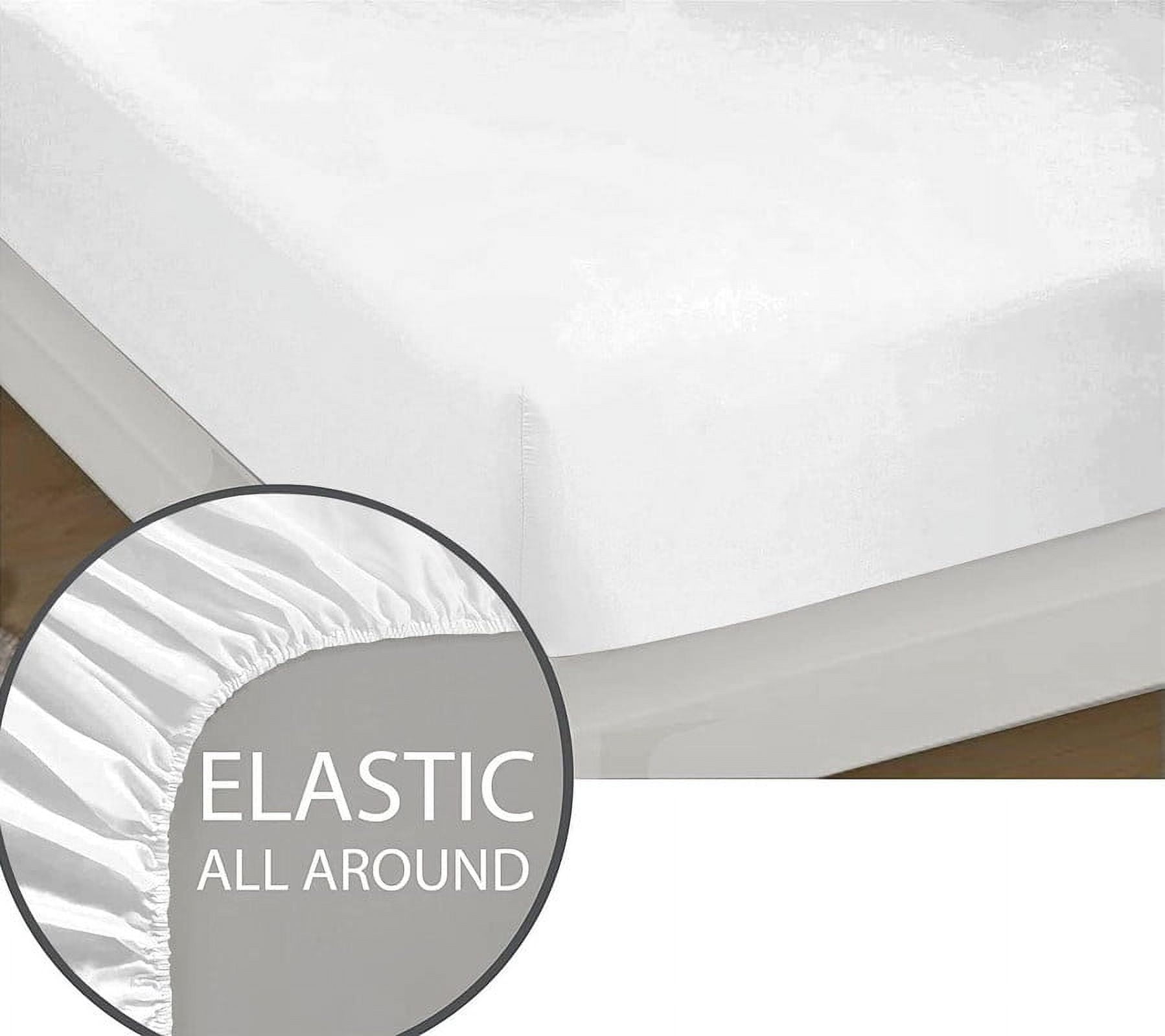 EASY BEDDING Olympic Queen Size Fitted Sheet 1 Piece Only, 100% Egyptian Cotton, 1000 TC, Fits up to 22 Inches Deep Pocket Bottom Sheet-Black Solid