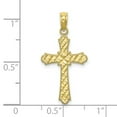 thumbnail image 3 of FB Jewels 10K Yellow Gold Diamond-cut Marquis Shapes Cross Pendant, 3 of 4