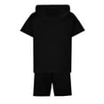 thumbnail image 4 of RUTAYY Men's Outfits Tracksuit 2 Piece Solid Color Hooded Athletic Sweatsuit Short Sleeve Tee Casual Sports Shorts Playful Vacation Clothing Sets, 4 of 8