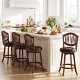 thumbnail image 2 of Costway Swivel Bar Stools Set of 2, 25" Counter Height Barstools with Backrest & Wood Frame, 2 of 8