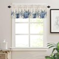 thumbnail image 3 of Blue White Pumpkins Fall Valances for Windows Farmhouse Decor, Thanksgiving Eucalyptus Leaves Kitchen Curtains Window Shades, Botanical Rod Pocket Valance Curtains for Living Room/Bedroom 54"x18", 3 of 6