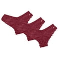 thumbnail image 3 of Kmdttou Seamless Underwear for Women Sexy Lace High Cut Panties Comfort Bikini Panty Stretch Underpants Breathable Ladies Briefs (Regular & Plus Size) Wine-M, 3 of 3