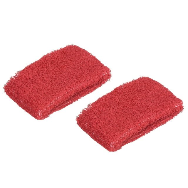 Unique Bargains Bracelets de Sport 8x5cm en Éponge Absorbante, Rouge 2 Pack