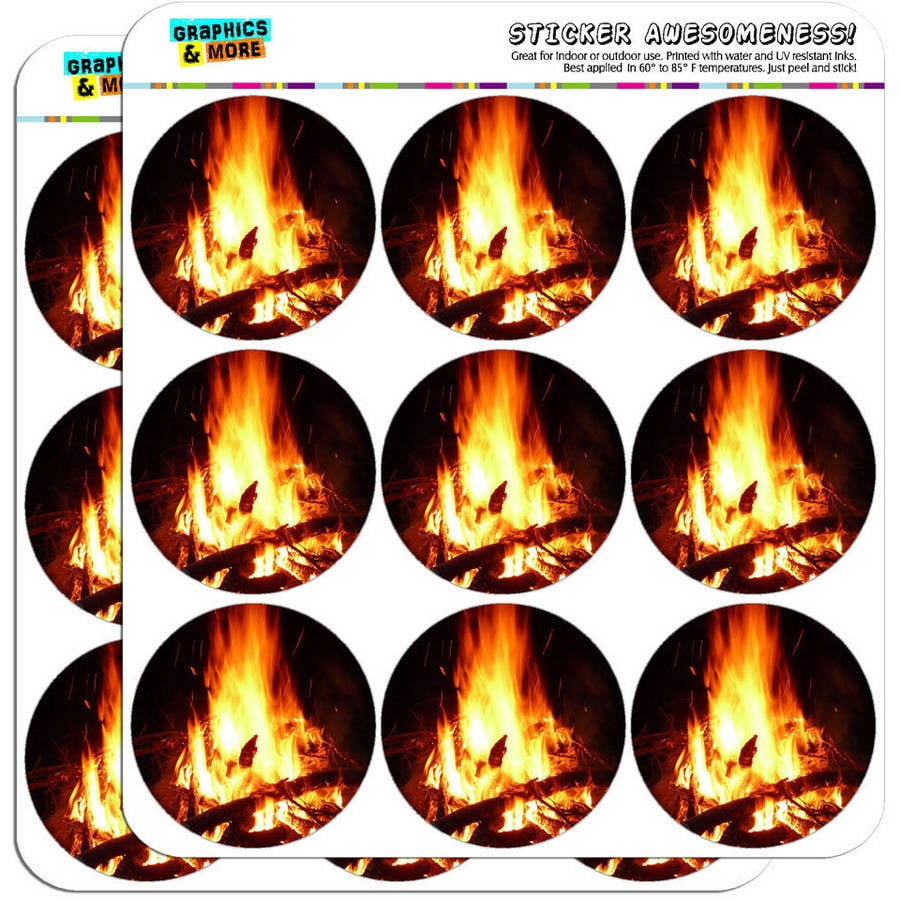 Campfire Camp Camping Fire Pit Logs Flames 18 2" Planner Calendar