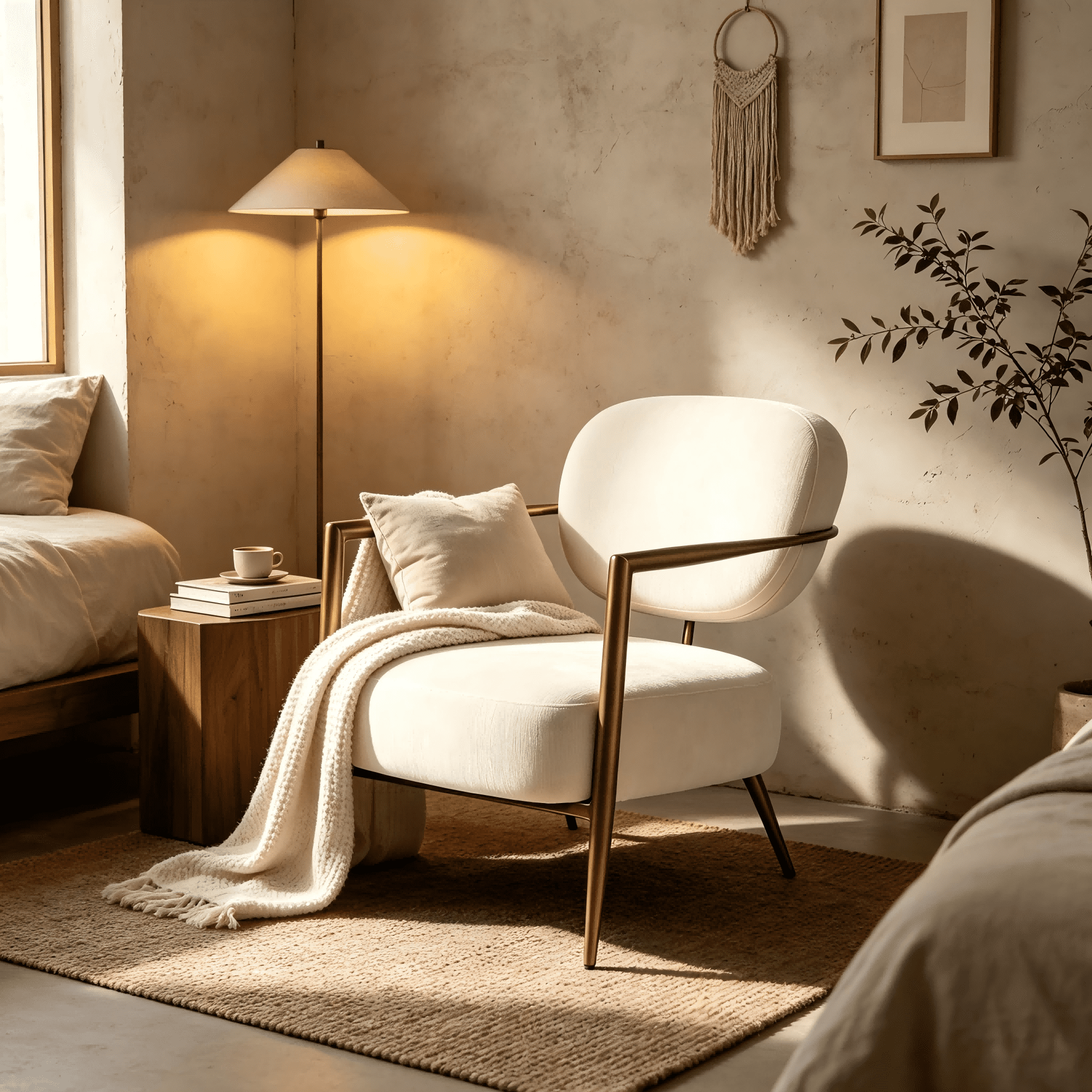 Modern Metal Frame Accent Chair, Upholstered Softy Fabric Side Chair, Mid-Century Comfy Lounge Armchair for Living Room Bedroom Reading Nook, Single Leisure Guest Chair