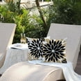 thumbnail image 4 of Black Brown Flower Pillow Covers 18x18 Inch Set of 4 White Grey Colored Throw Pillows Outdoor Waterproof Decor for Living Room Sofa Patio Funiture Garden Floral Linen Cushion Case 008C, 4 of 6