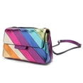 thumbnail image 2 of Bolso Mano Raya Arcoíris Colorido Con Correa Cadena, 2 of 9