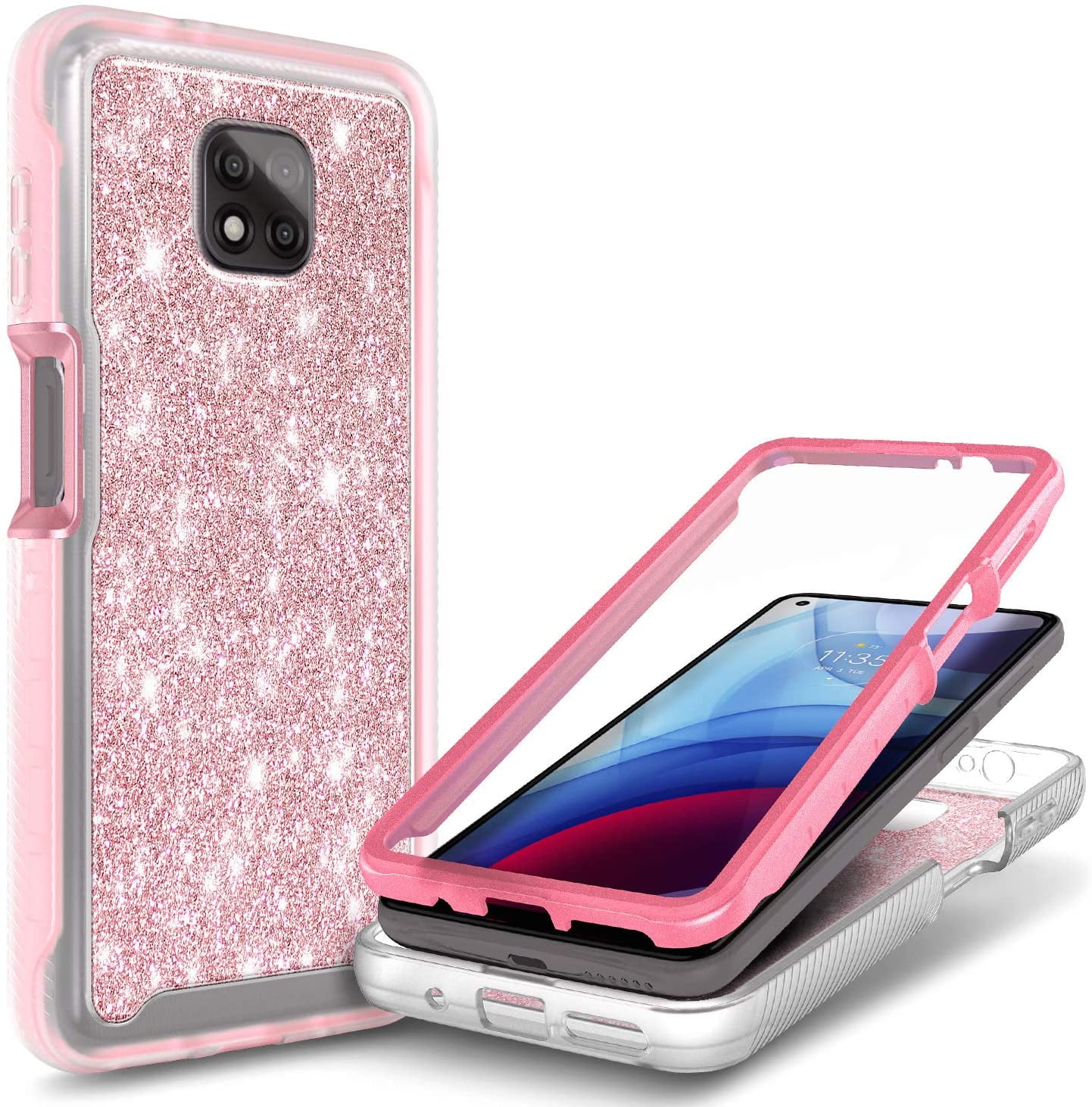 Nagebee Phone Case for Motorola Moto G Power 2021 with Builtin Screen