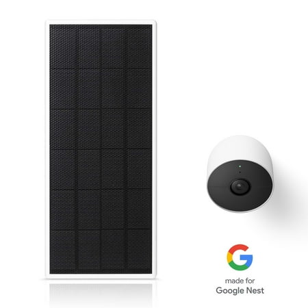 Wasserstein - Solar Panel for Google Nest Cam Outdoor or Indoor, Battery - 2.5W Solar Power - Made for Google Nest (3-Pack) - White