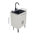 thumbnail image 2 of White Freestanding Bathroom Sink Vanity with Storage Cabinet, White, 201 Stainless Steel & Wood, Hot-Cold Faucet, Soap Dispenser, Drain Basket, Overflow Hole, 19.7"x15.8"x30.7", Modern, Easy Assembly, 2 of 20