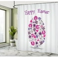 thumbnail image 4 of Ambesonne Easter Shower Curtain, Holiday Flowers, 69"Wx75"L, Purple Pink Black, 4 of 4
