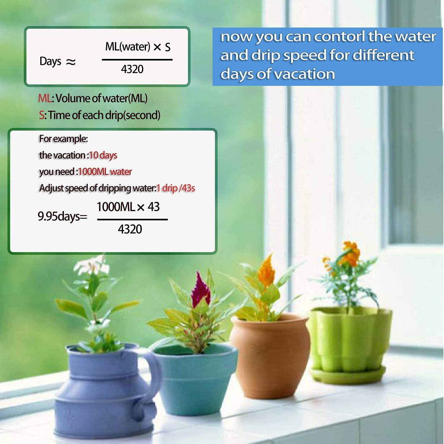 Gazdag-24 Packs Self Watering Spikes, Adjustable Plant Watering Spikes with Slow Release Control Valve Switch for Garden Plants Indoor & Outdoor