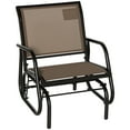 thumbnail image 1 of Outsunny Patio Glider, Metal Frame Outdoor Glider Swing Chair, Brown, 1 of 10