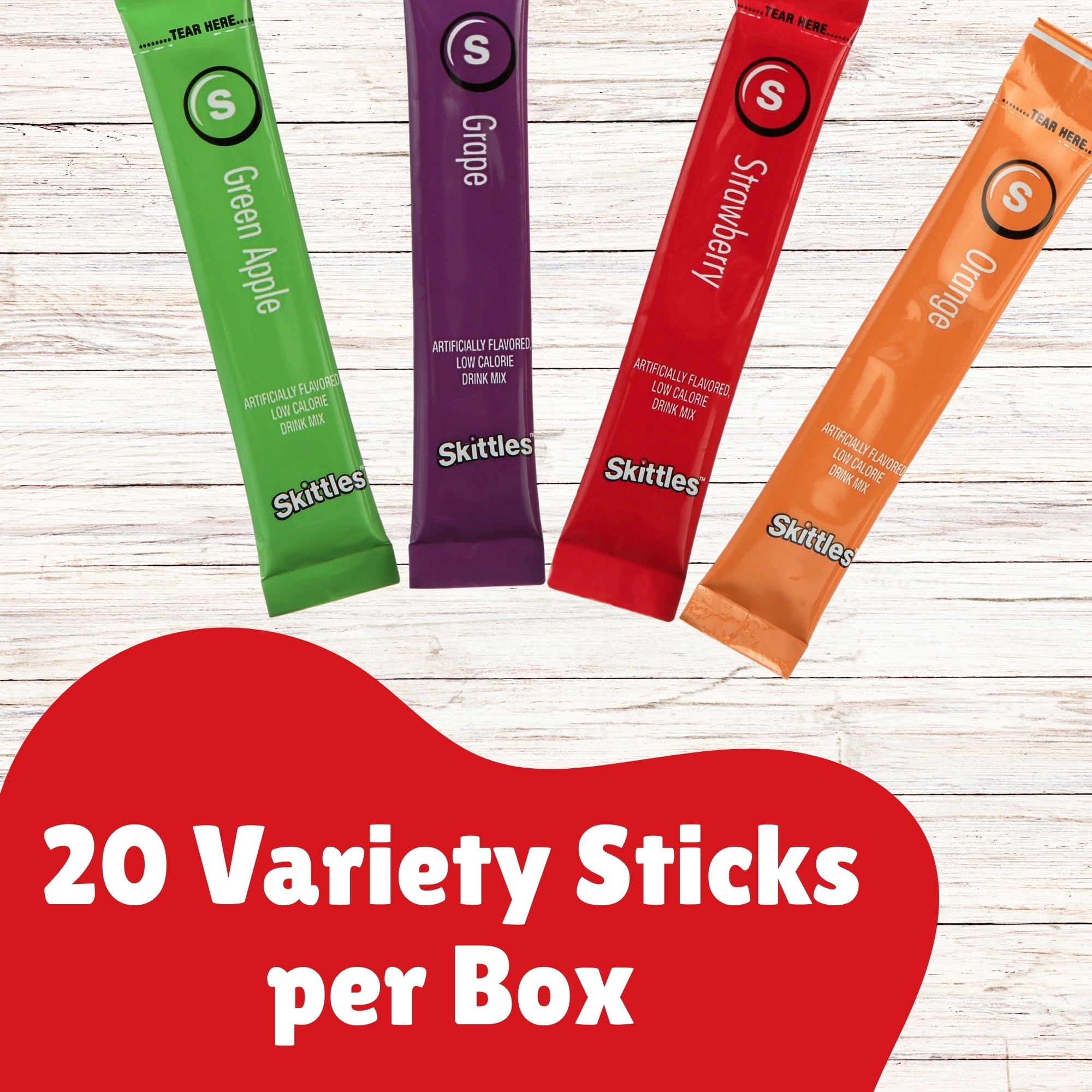 Skittles Variety Pack Drink Mix Singles 2 Boxes 40 Servings Total, Zero  Sugar Low Calorie Powdered Beverage Assorted Sticks Water Hydration Summer  Party Drinks w/ Snoep in Beperkte Oplage - Walmart.com