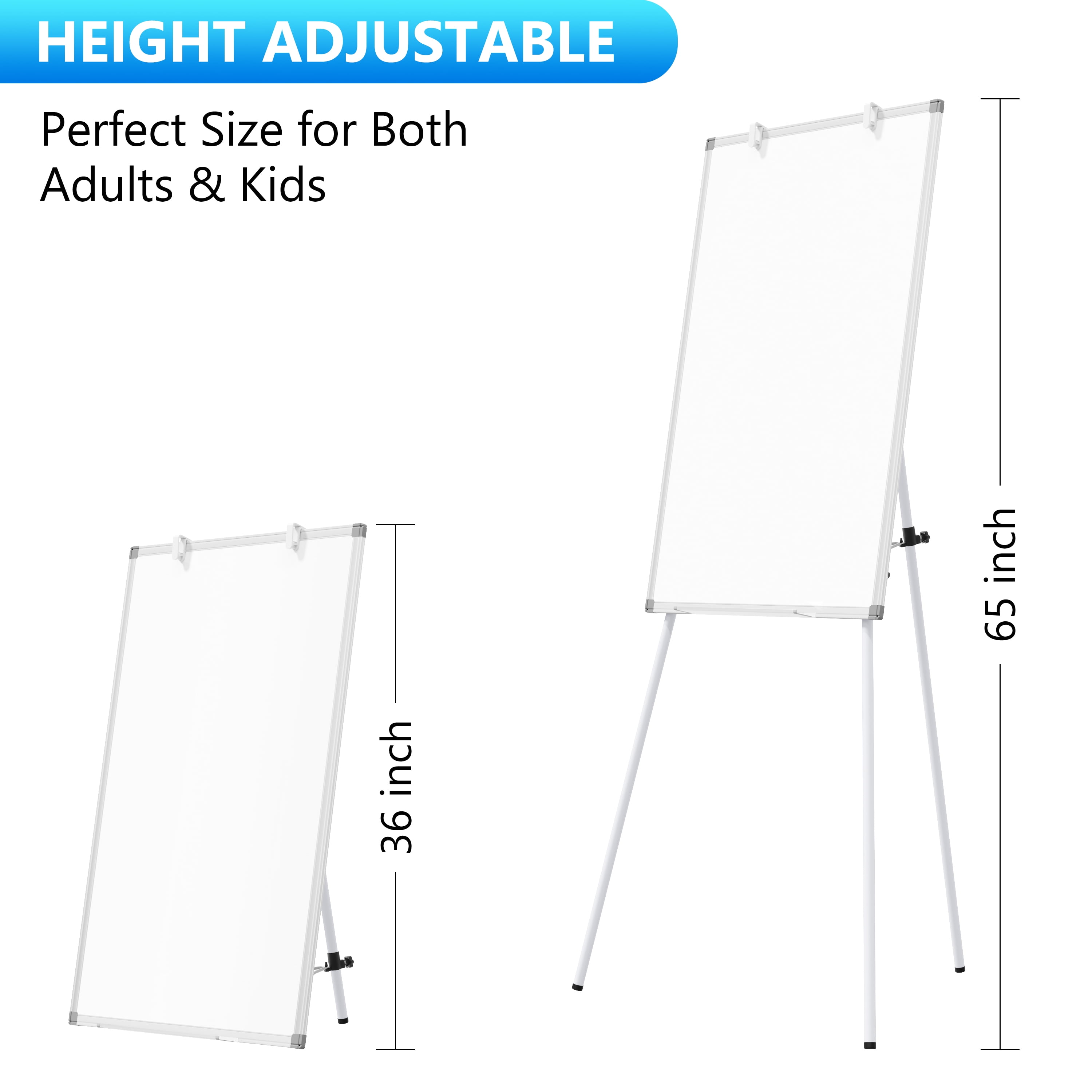 Tooloton 36x24 Inch Magnetic Whiteboard with Adjustable Tripod Stand, Portable Dry Erase Board for Home, Office & School Use