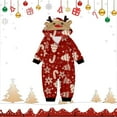 thumbnail image 2 of Mrzhqd Family Christmas Pajamas Matching Sets 2025 Baby Christmas Jumpsuit Pajamas Cute Print Plaid Long Sleeve Onesie Soft Casusal Winter Holiday Sleepwear,Red,Size 6-9 Months, 2 of 3
