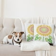 thumbnail image 4 of Ambesonne White Throw Pillow Cover 2 Pack, Sunflower Mandala Design, 24", Yellow White and Green, 4 of 5
