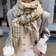 thumbnail image 1 of Bufanda de Cachemira Clásico Gris A Cuadros Estrecho Corto Bufandas Pequeñas Moda Mantón Cálido Pashmina Luxur, 1 of 2