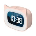thumbnail image 2 of Rosa resealarmklocka, bärbar LCD-digitalklocka med temperatur, 12/24H, snooze-funktion, bakgrundsbelysning och batteridriven för resor, sovrum, 2 of 5