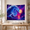 thumbnail image 5 of Ocean Waves Mythical with Dragon Massive Swirling Wave, Mystical Fantasy for Space Lovers, Galaxy Room Decor, Housewarming Gift, Tapestry Wall Hanging for Bedroom and Dorm, 5 of 7