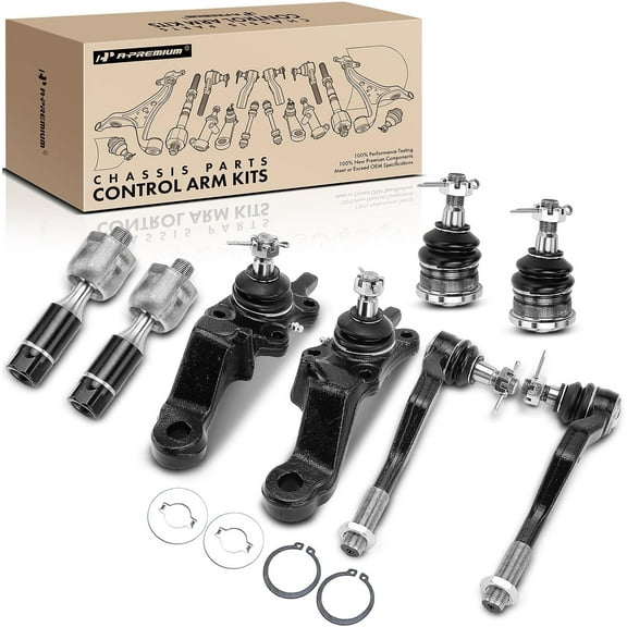 A-Premium 8Pcs Front Suspension Kit Inner Outer Tie Rod End Upper Lower Ball Joint Compatible with Toyota Tacoma 1995-2004