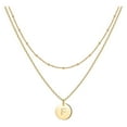 thumbnail image 1 of Corazón de la moda de las mujeres Letra Collar Cadena 26 Circular Doble Capa Cuello, 1 of 5
