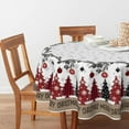 thumbnail image 2 of Christmas Tablecloth 60×60 Inch Round, Christmas Ball Ornaments Pine Snow Washable Table Cover for Party Picnic Dinner Decor, 2 of 6