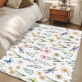 thumbnail image 4 of Spring Floral Area Rugs 3'x5', Small Throw Rugs for Living Room Bedroom, Elegant Pastoral Flowers Dragonfly Watercolor Indoor Outdoor Rug Non-Slip Low Pile Carpet Runner Reversible Floor Mats, 4 of 8