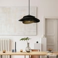 thumbnail image 3 of Hunter - Hiro 1-light Matte Black, Large Pendant Light, Dimmable, Modern Style, Cone Shaped, for Bedrooms, Dining, Living Rooms - 48155, 3 of 8
