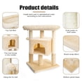 thumbnail image 4 of Pefilos 29" Cat Tree Tower for Indoor Cats Cat Condo with Sisal Scratching Posts, Plush Perch, Cat Bed Furniture, Beige, 4 of 16
