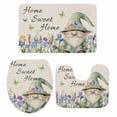 thumbnail image 2 of Home Sweet Bathroom Rugs Set Butterfly Gnome Pink Flowers Linen Texture Non Slip Absorbent Soft Bath Mats 3 Piece Set with Bathroom Rug, U-Shaped Floor Mat, Toilet Seat Cover Small Size, 2 of 9