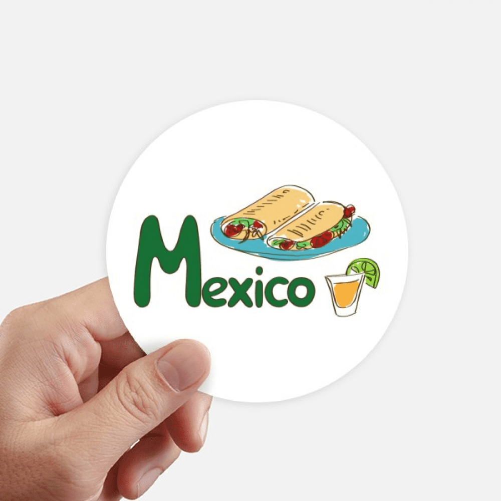 Mexico Burrito Food Snack Mexican Sticker Round Wall Suitcase Laptop Label Bumper