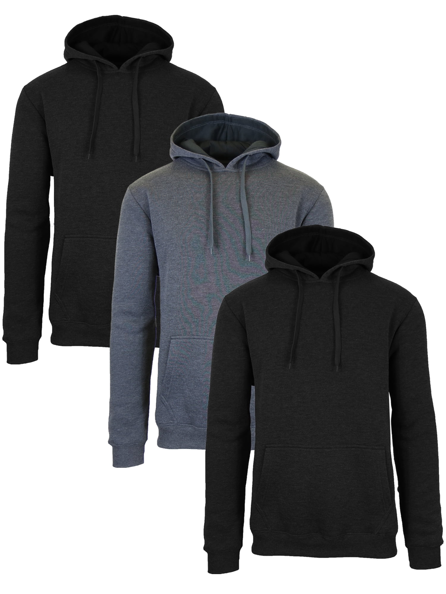 Men's Fleece-Lined Pullover Hoodie Sweatshirts (3-Pack) - Walmart.com