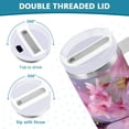 thumbnail image 5 of 40 oz Insulated Stainless Steel Tumbler Double Wall Stainless Steel Tumbler with 2-Way Drinking Beautiful Pink Hummingbird, 5 of 9