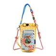 thumbnail image 4 of Cute Cartoon Canvas Water Bottle Holder Bag Adjustable Strap Crossbody Cup Carrier with Zipper Pocket, 4 of 7