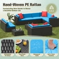 thumbnail image 2 of Homall 12 Pieces Rattan Patio Furniture Conversation Set Outdoor Sectional Sofa for Backyard,Blue, 2 of 10