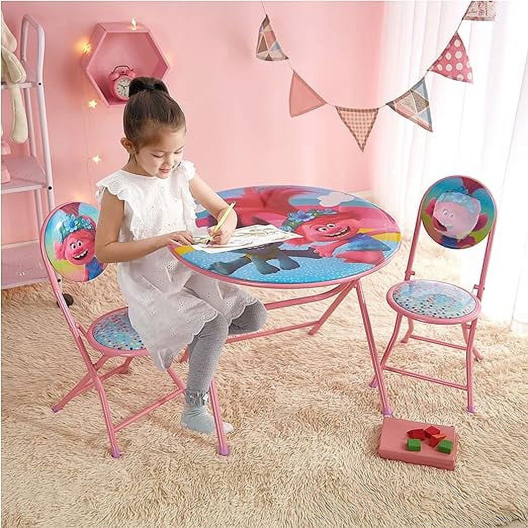 DreamWorks Trolls 3-Piece Kids' Round Table and Chair Set photo 6