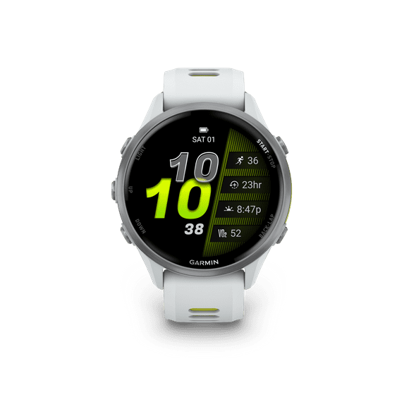 Garmin Forerunner 970 Smartwatch 47mm, AMOLED, Titanium Whitestone/Amp Yellow, GPS Fitness, Running, Triathlon, 15-Day Battery